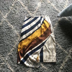 Mango Asymmetrical Striped Skirt